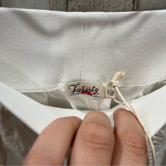 NWT Faherty Arlie Day Pant White Pockets Breezy Vacation Boating Linen Small - Picture 5 of 10